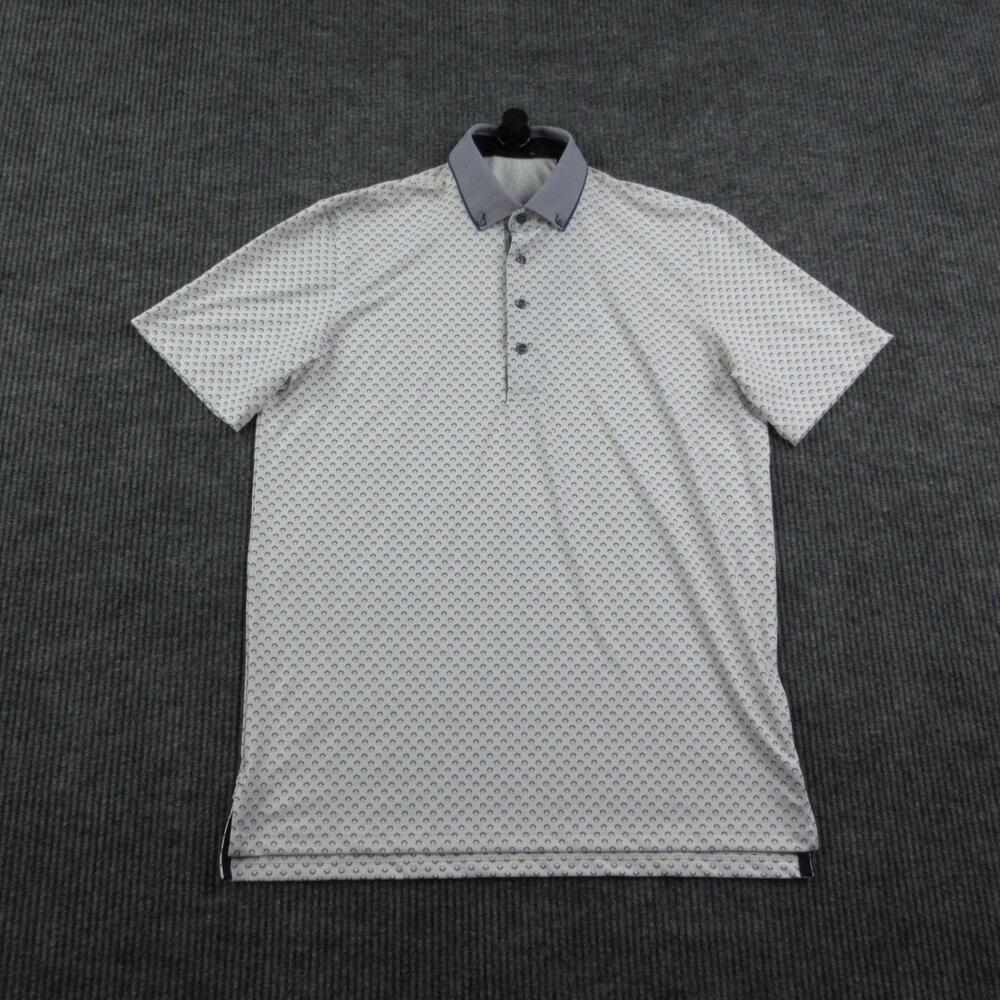 Greyson Polo Shirt Mens M Pink Sky Angels Crest Polo Golf Performance NWT